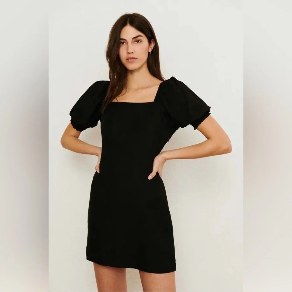 Ba&sh Palaia Black Puff Sleeve Open Back Smocked Dress Size XS - Picture 2 of 15